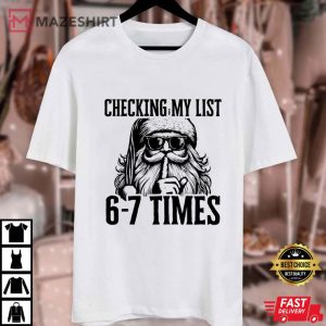 Santa Meme 6 7 Funny Christmas Holiday T Shirt (1)