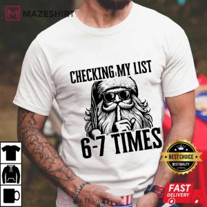 Santa Meme 6 7 Funny Christmas Holiday T Shirt (2)