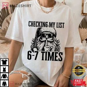 Santa Meme 6 7 Funny Christmas Holiday T Shirt (3)