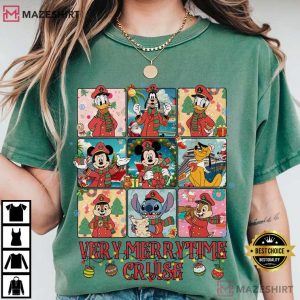 Mickey And Friends Very Merrytime Cruises 2025 Christmas Comfort Colors T-Shirt