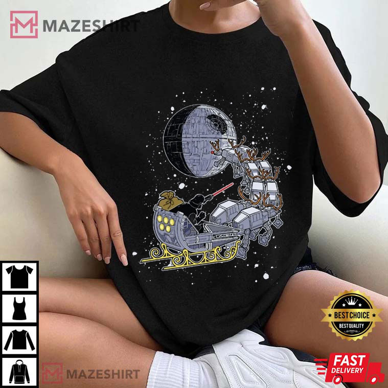 Santa Darth Vader Sleigh Ride Star Wars Christmas T-Shirt