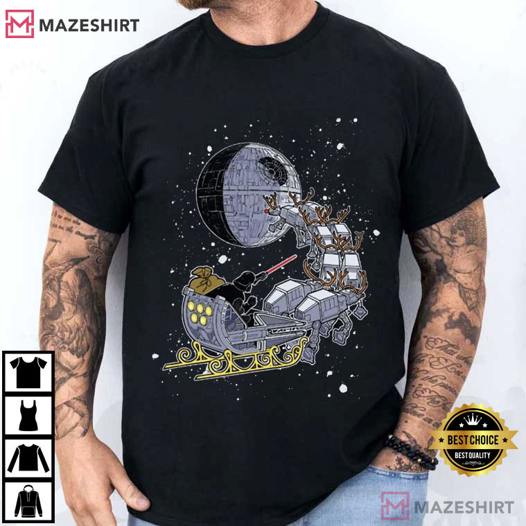 Santa Darth Vader Sleigh Ride Star Wars Christmas T-Shirt