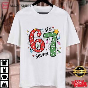 Six Seven 6 7 Christmas Holiday Funny Meme T Shirt (1)