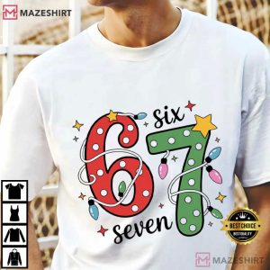 Six Seven 6 7 Christmas Holiday Funny Meme T-Shirt