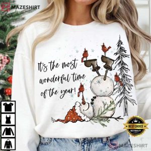 Snowman It's The Most Wonderful Time Of The Year Christmas T Shirt ( (3)