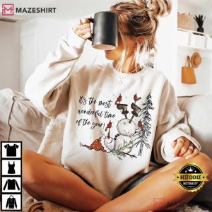 Snowman It's The Most Wonderful Time Of The Year Christmas T Shirt ( (4)