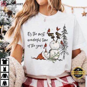 Snowman It’s The Most Wonderful Time Of The Year Christmas T-Shirt