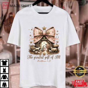 The Greatest Gift Of All Christmas Bible Verse T Shirt (1)