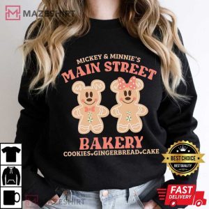 Mickey And Minnie Main Street Bakery Disney Christmas T Shirt (4)