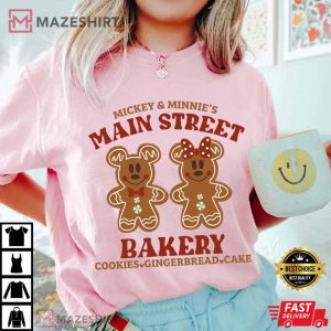 Mickey And Minnie Main Street Bakery Disney Christmas T Shirt (2)