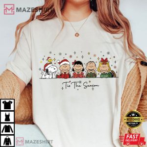 Tis The Season Snoopy And Friend Christmas Cartoon T Shirt (2)