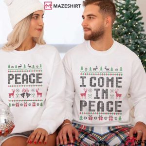 Come In Peace Christmas Ugly Sweater Funny Couples Shirts (1)