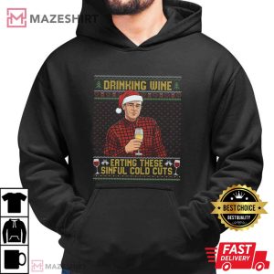 Charlie Hunnam As Ed Gein Drinking Wine Christmas T Shirt (4)