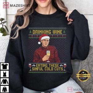 Charlie Hunnam As Ed Gein Drinking Wine Christmas T Shirt (3)