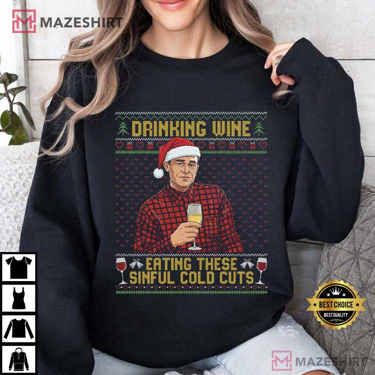 Charlie Hunnam As Ed Gein Drinking Wine Christmas T-Shirt Charlie Hunnam As Ed Gein Drinking Wine Christmas T-Shirt