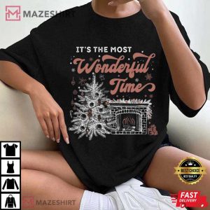 Wonderful Time Of Year Christmas Tree Cozy Holiday T Shirt (2)