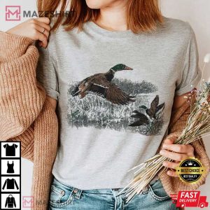 Animal Lover Mallard Duck Waterfowl 90s Fall T Shirt (3)