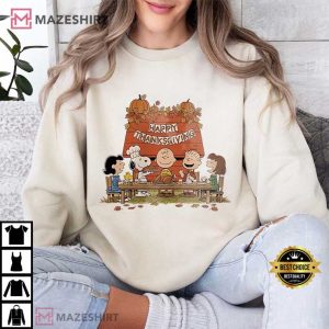 Peanuts Snoopy Charlie Brown Thanksgiving Holiday T Shirt (4)