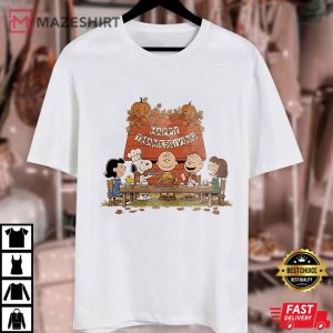 Peanuts Snoopy Charlie Brown Thanksgiving Holiday T Shirt (1)