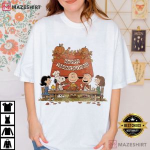 Peanuts Snoopy Charlie Brown Thanksgiving Holiday T Shirt (3)