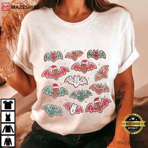 Gingerbread Bats Spooky Christmas Holiday T Shirt (4)