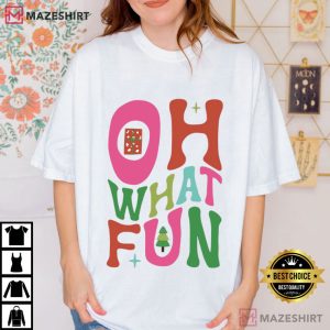Whimsical Christmas Oh What Fun Holiday T-Shirt