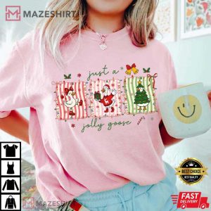 Silly Goose Christmas Cute Snowman Santa T Shirt (4)