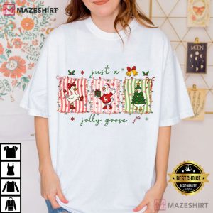 Silly Goose Christmas Cute Snowman Santa T-Shirt