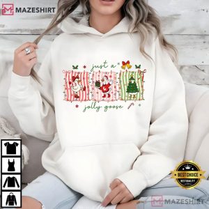 Silly Goose Christmas Cute Snowman Santa T Shirt (3)