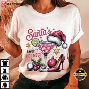 Santa’s Favorite Hot Mess Christmas Martini T-Shirt