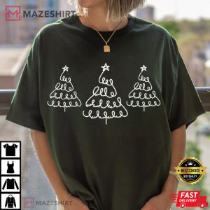 Subtle Anti Trump Doodle Christmas Tree Holiday Season T Shirt (4)