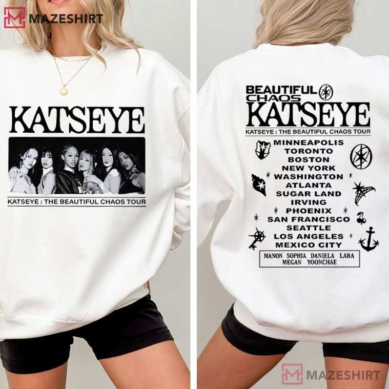 Katseye The Beautiful Chaos Tour 2025 Girl Group T-Shirt Katseye The Beautiful Chaos Tour 2025 Girl Group T-Shirt
