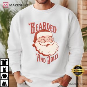Bearded And Jolly Christmas Holiday T Shirt (1)
