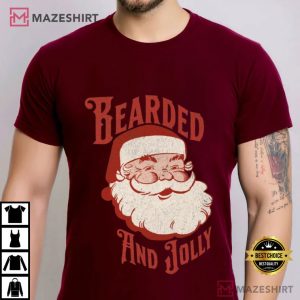 Bearded And Jolly Christmas Holiday T Shirt (3)