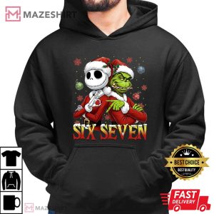 Jack Skellington And Grinch Funny Six Seven Meme Christmas T Shirt (1 (3)