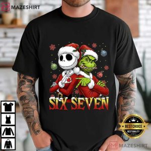Jack Skellington And Grinch Funny Six Seven Meme Christmas T Shirt (1)