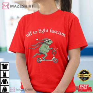 Santa Frog Off To Fight Fascism Liberal Christmas T Shirt (2)