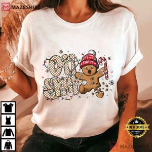 Oh Snap Gingerbread Christmas Funny Holiday Cookie T Shirt (4)