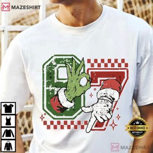 Grinch And Santa Six Seven Meme Christmas Funny T Shirt (1)