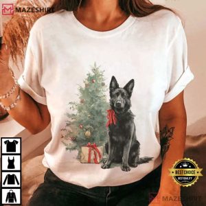 Black German Shepherd Christmas T Shirt (1)