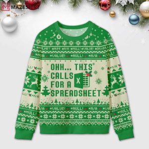 Ohh This Calls For A Spreadsheet Ugly Christmas Sweater