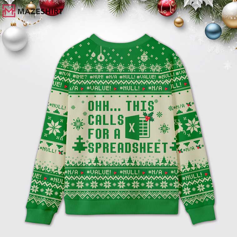 Ohh This Calls For A Spreadsheet Ugly Christmas Sweater