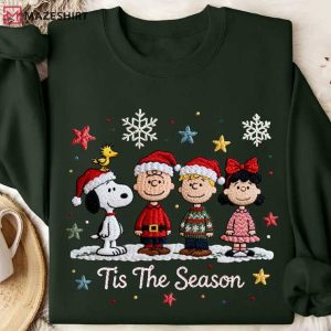Snoopy And Friend Tis The Season Christmas Embroidered Sweatshirt (1)