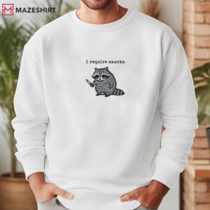 Raccoon I Require Snacks Embroidered Sweatshirt