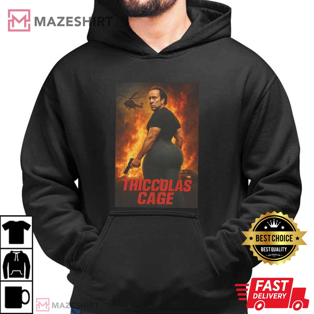 Thiccolas Cage Meme Funny T-Shirt Thiccolas Cage Meme Funny T-Shirt