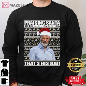 Roy Keane Praising Santa Christmas Football Lovers T Shirt (4)