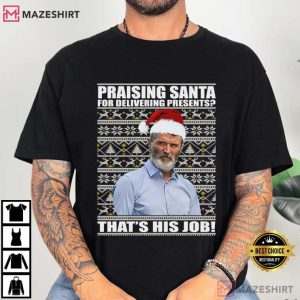 Roy Keane Praising Santa Christmas Football Lovers T-Shirt