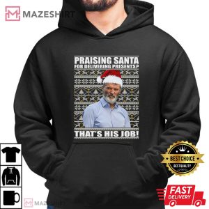 Roy Keane Praising Santa Christmas Football Lovers T Shirt (3)