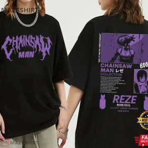 Chainsaw Man Reze Vintage Devil Hunter Girl Anime T Shirt (1)
