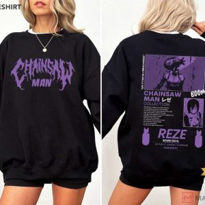 Chainsaw Man Reze Vintage Devil Hunter Girl Anime T Shirt (2)